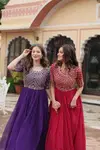 KA 1121 Faux Blooming Sequence Embroidery Gown Wholesale Shop In Surat
